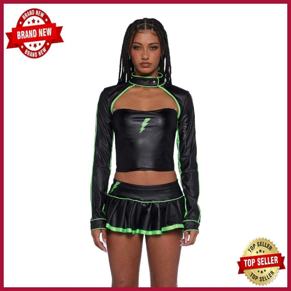 Vegan Leather Costume Set with Shrug - XS-XXL for Halloween Parties